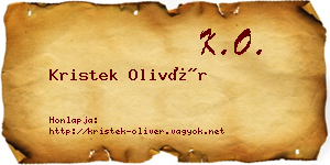 Kristek Olivér névjegykártya